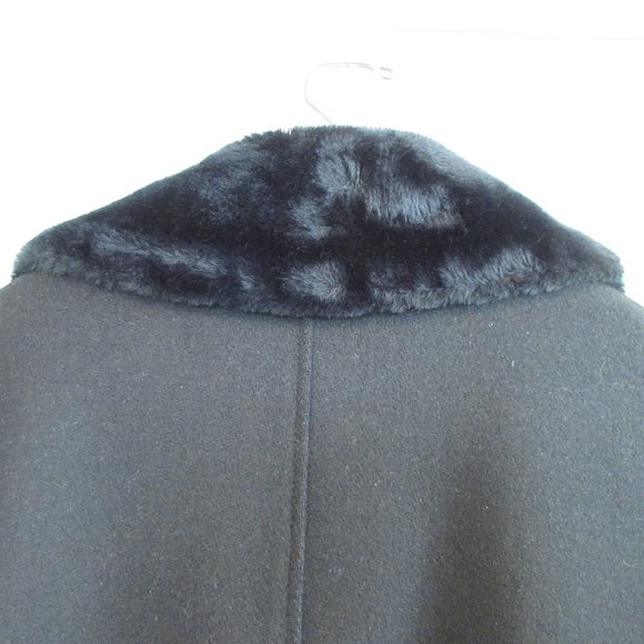 Vintage 1960s ACW Black Car Coat Faux Fur Collar Size 44 Mob Man - Picture 5 of 6